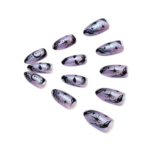 Brishow Purple Ghost Press-On Nails – 24 Pcs