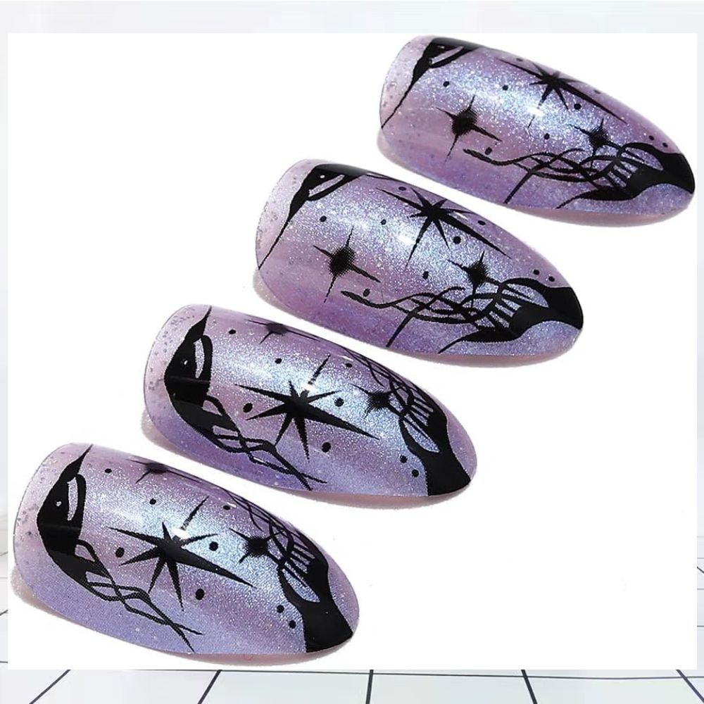 Brishow Purple Ghost Press-On Nails – 24 Pcs