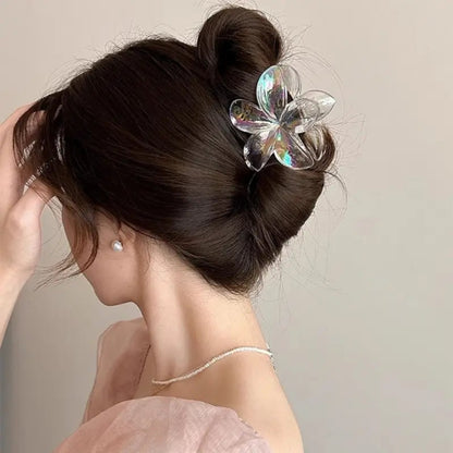 1pc Elegant Iridescent Flower Hair Clip