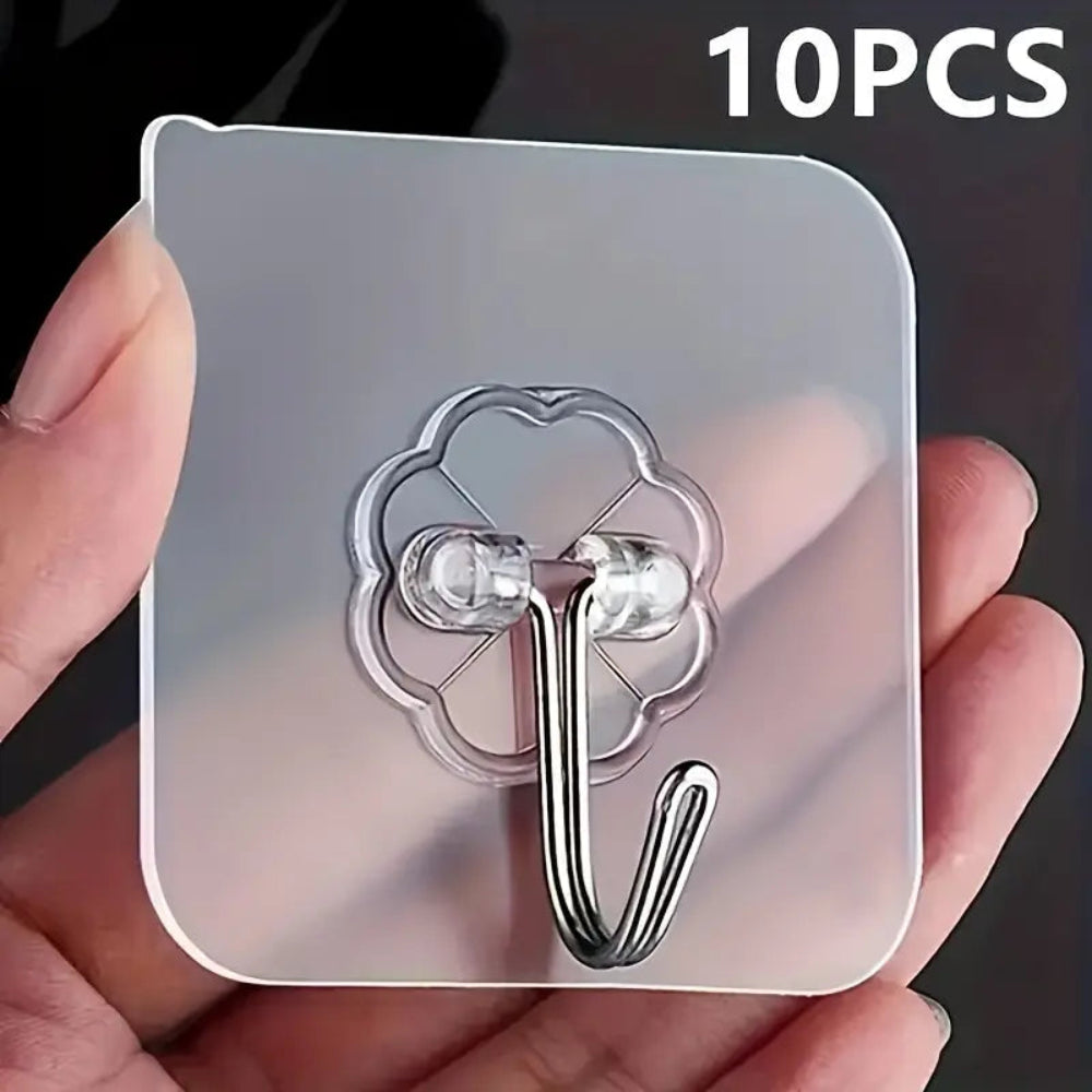 Adhesive Metal Hooks - 10 pcs