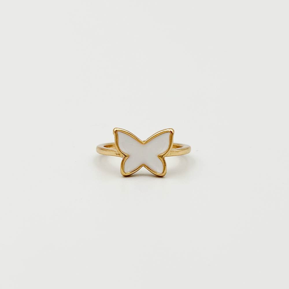 White Butterfly Ring