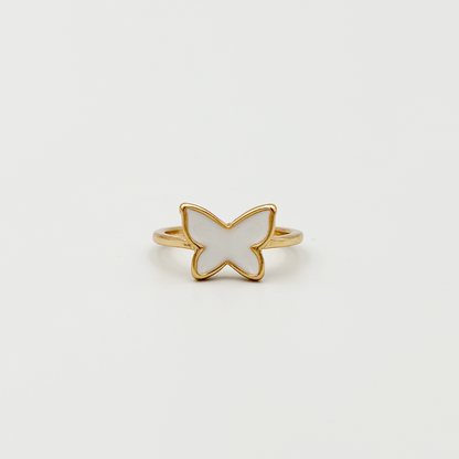 White Butterfly Ring