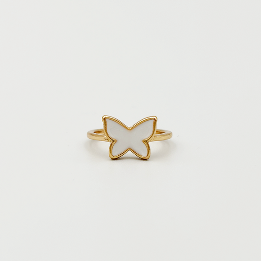 White Butterfly Ring