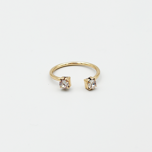 Double Stone Gold Ring