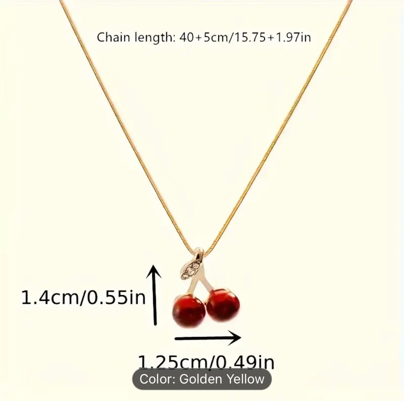 Red Cherry Pendant Necklace