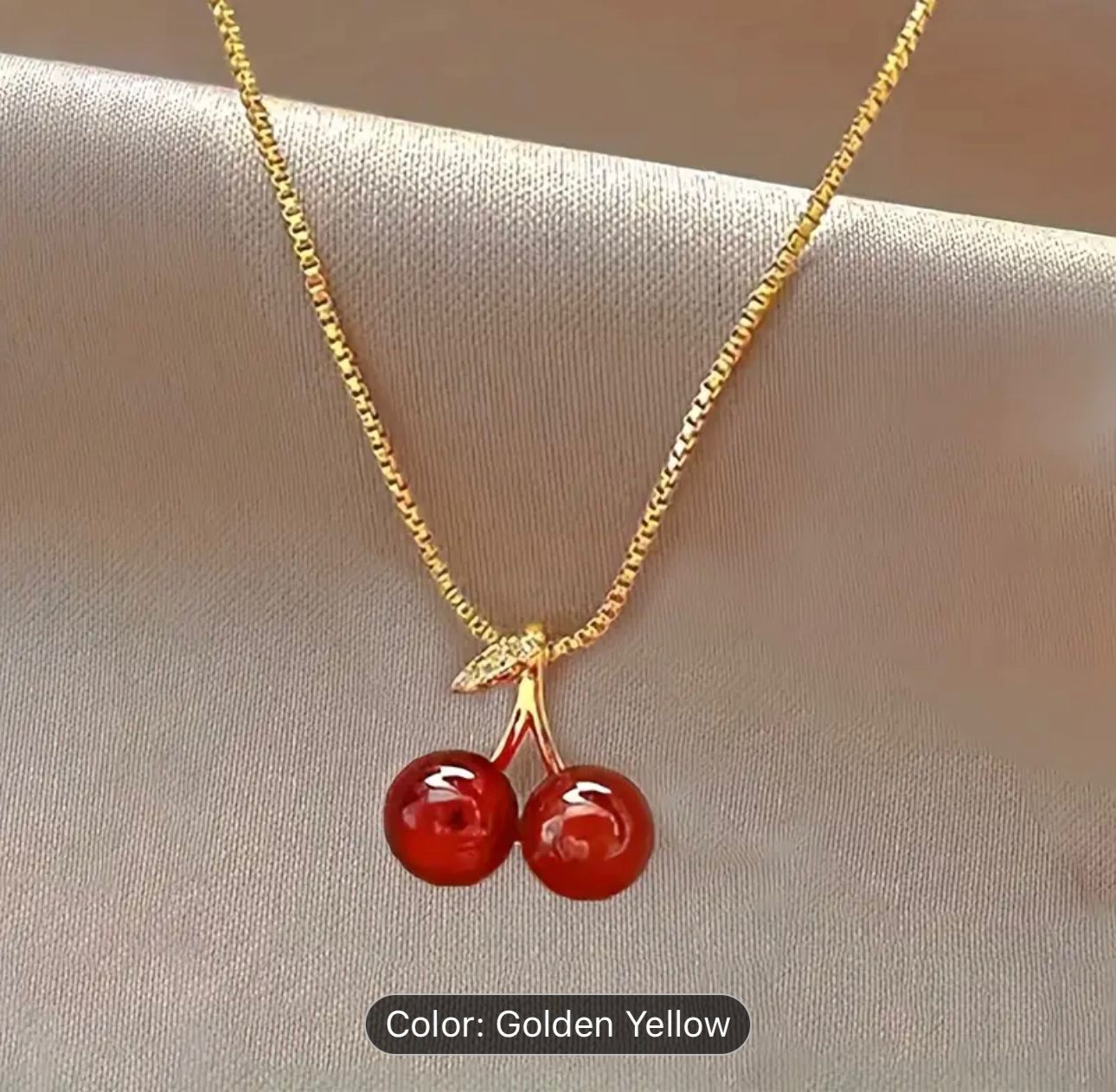 Red Cherry Pendant Necklace