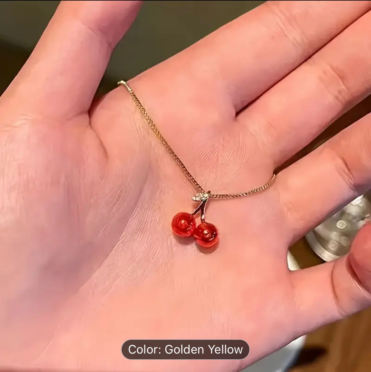 Red Cherry Pendant Necklace