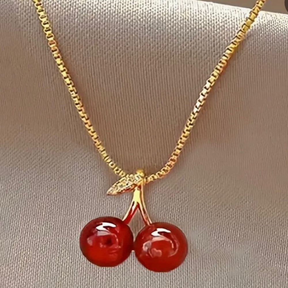 Red Cherry Pendant Necklace