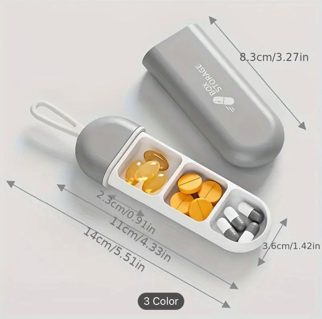 Mini Pill Box 3 Compartment