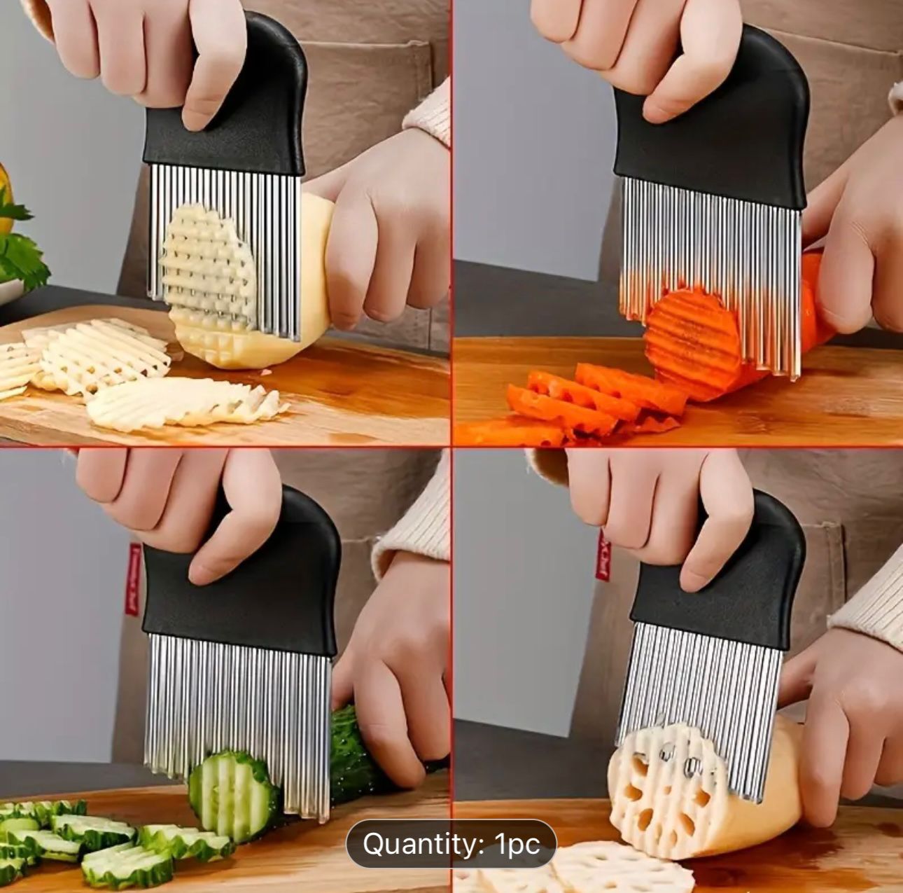 Stainless Steel Wavy Crinkle Slicer