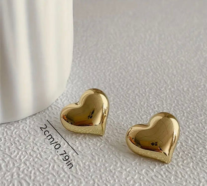 Golden Heart Elegant Earrings