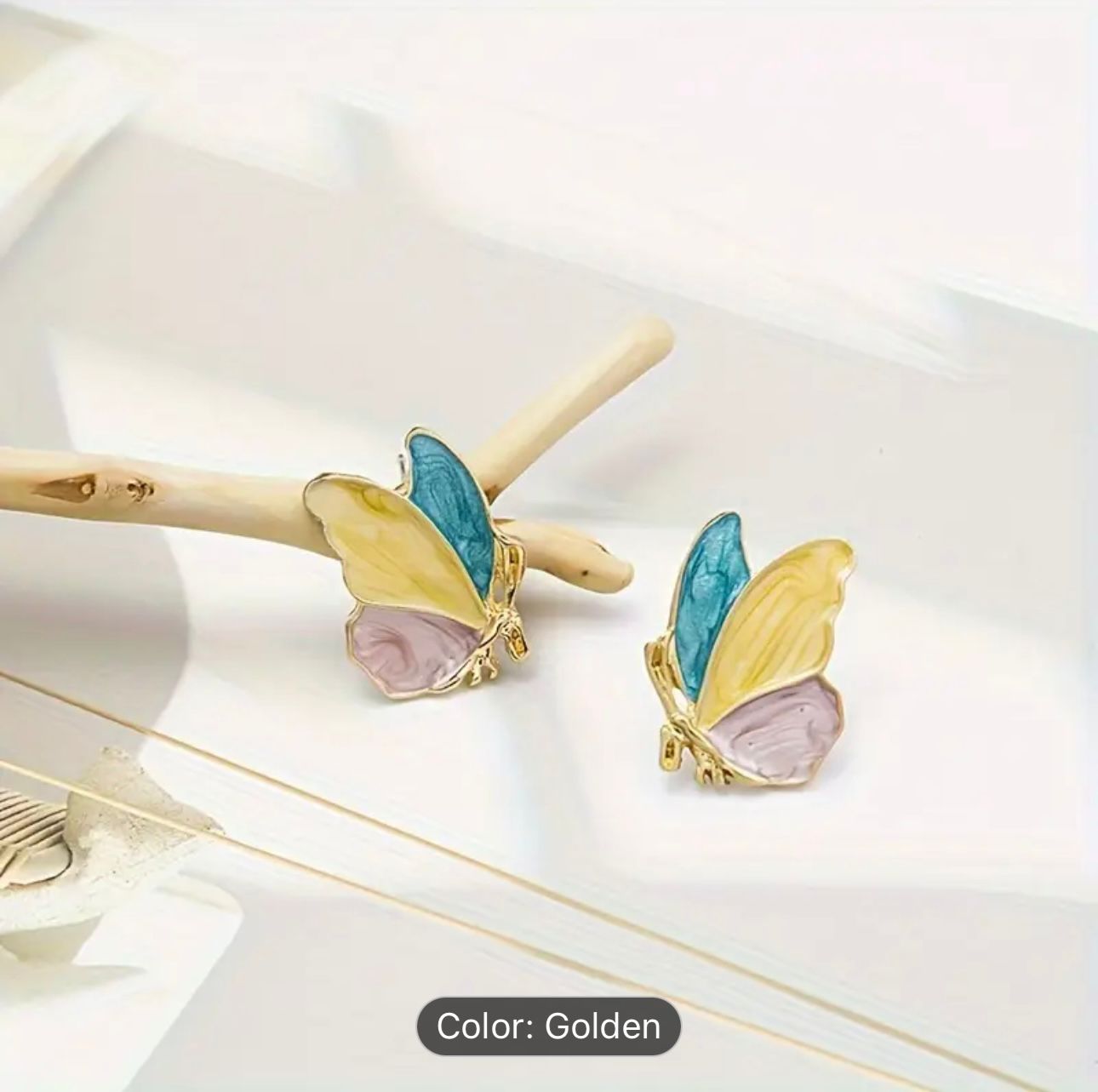 Elegant Asymmetric Butterfly Earrings