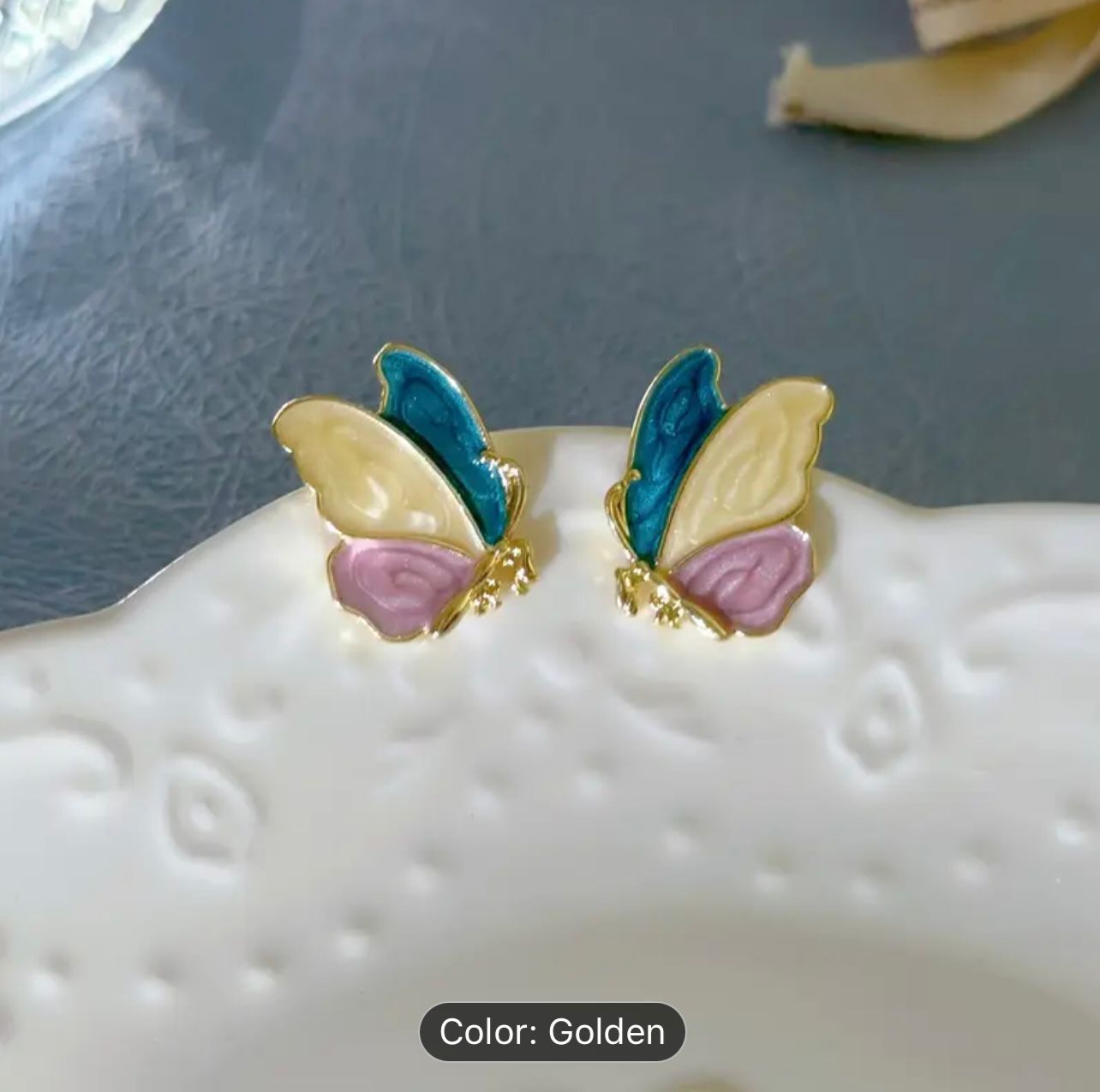 Elegant Asymmetric Butterfly Earrings