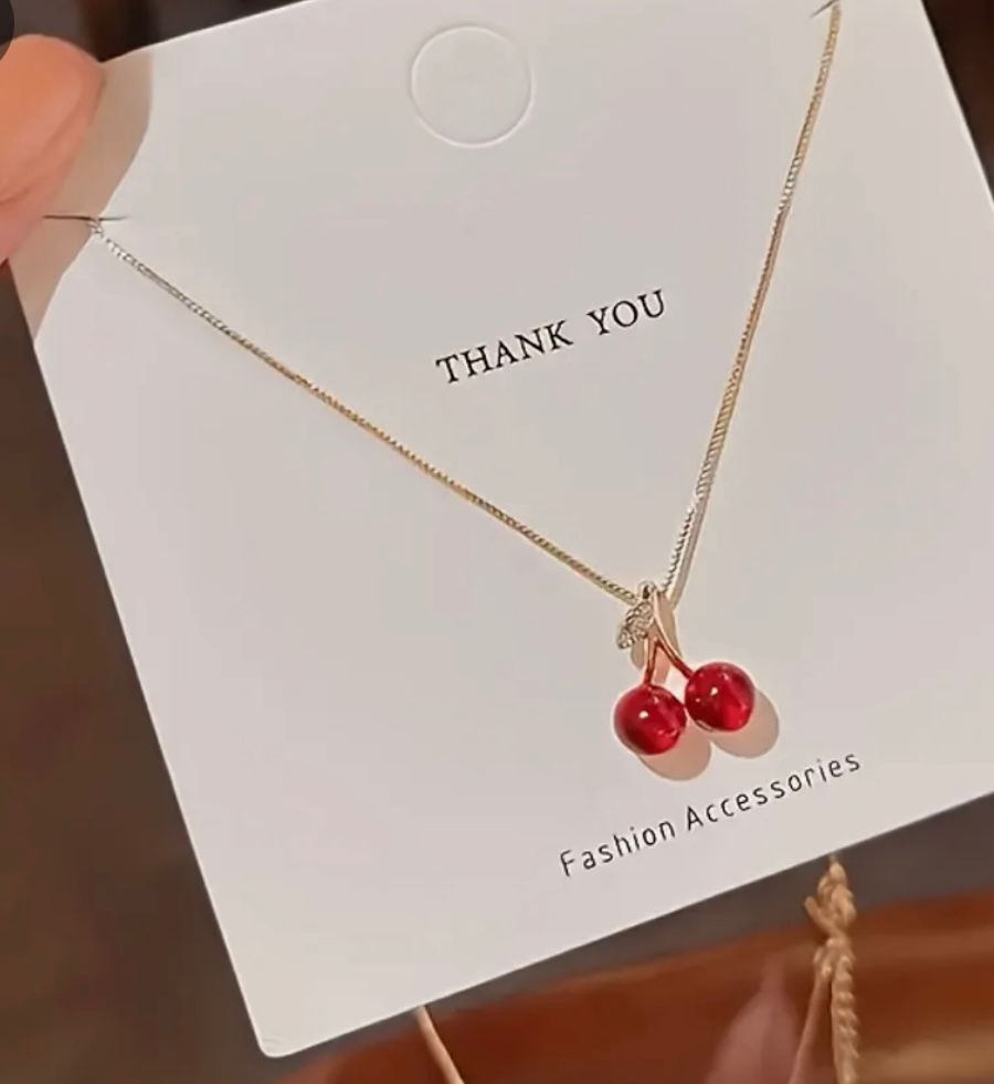 Red Cherry Pendant Necklace