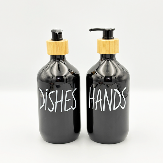 Plastic Squeeze Bottles for Soap and Shampoo - Black