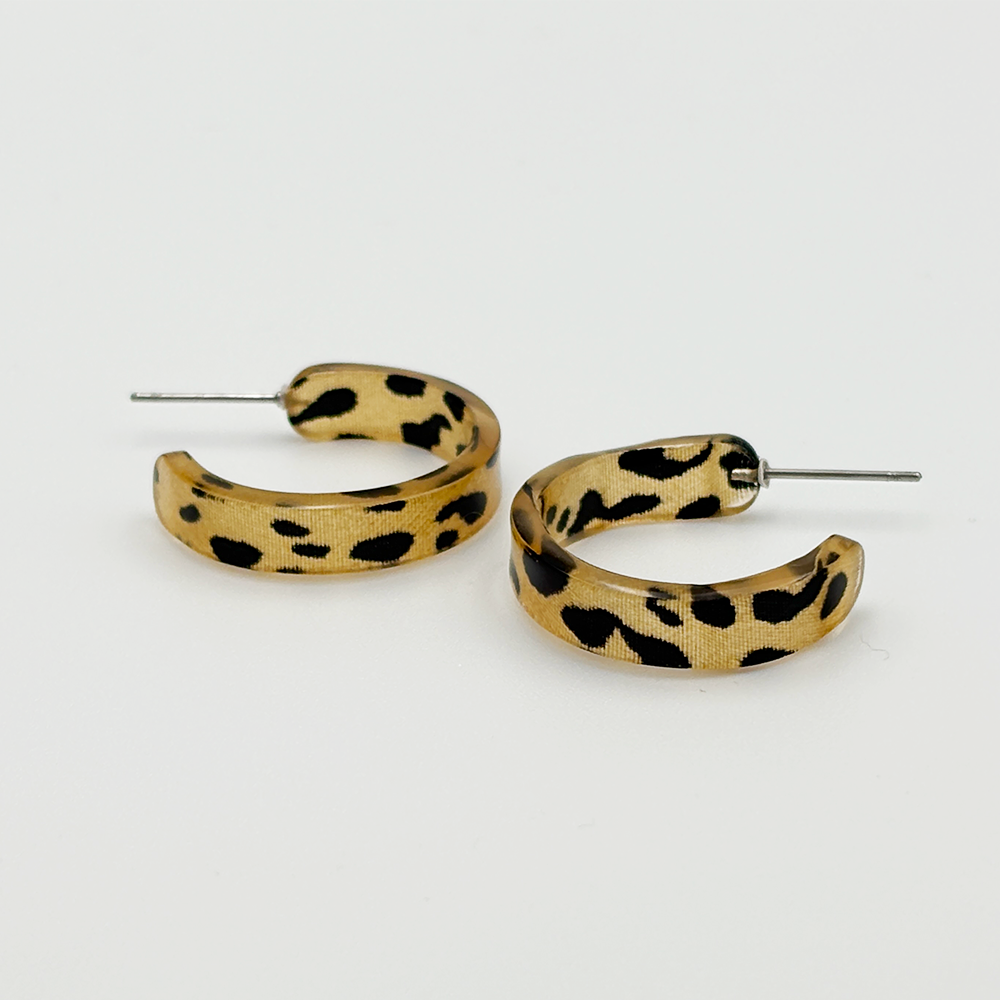 Leopard Print Hoop Earrings