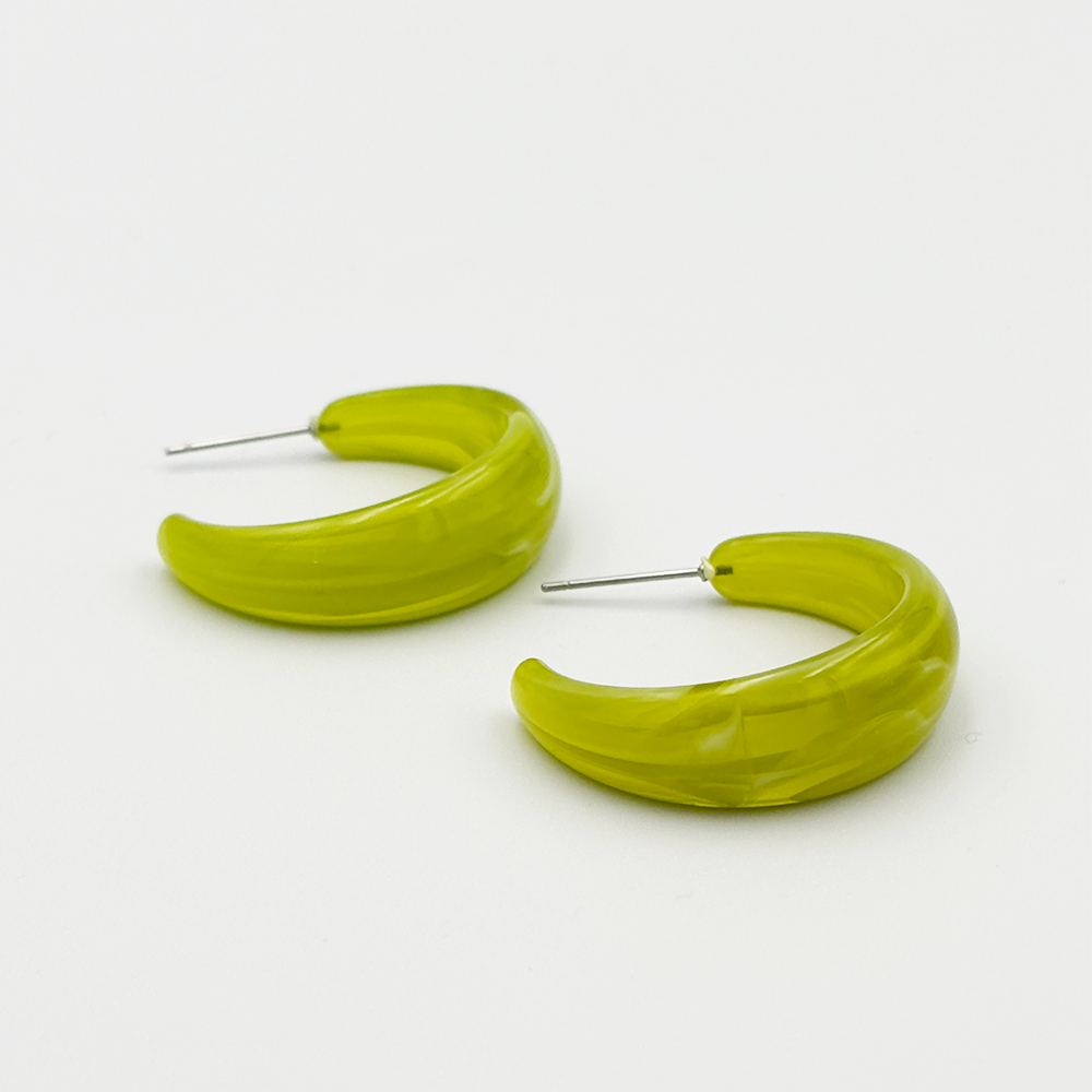 Lime Green Hoop Earrings