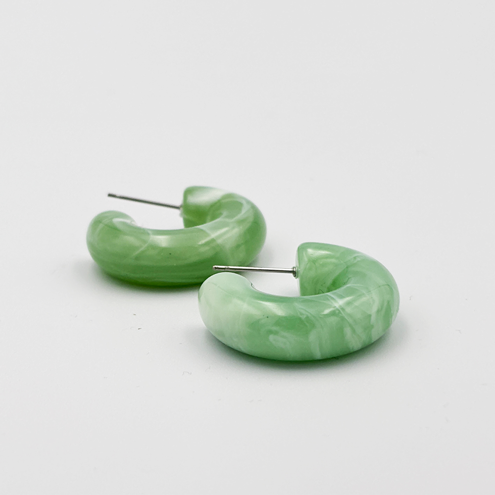 Marble Mint Hoop Earrings