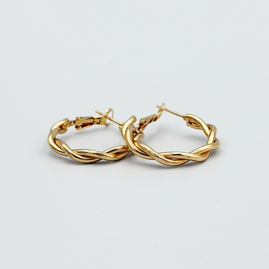 Gold Twisted Hoop Earrings