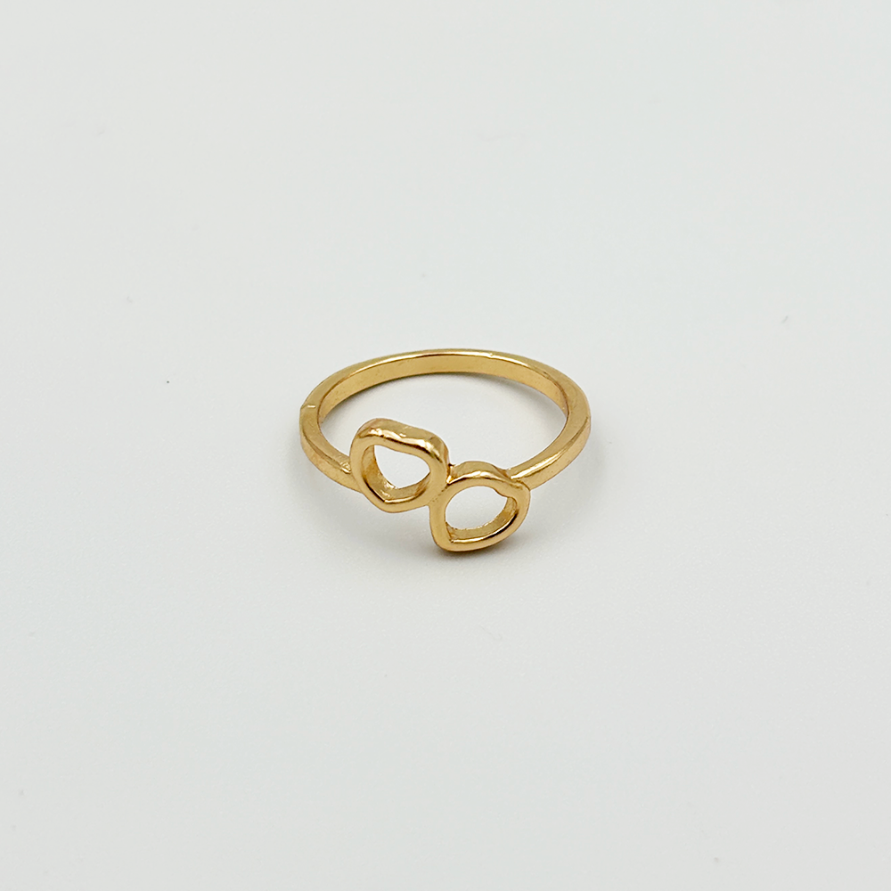 Double Heart Gold Ring