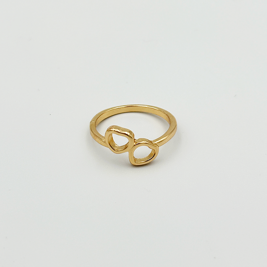 Double Heart Gold Ring