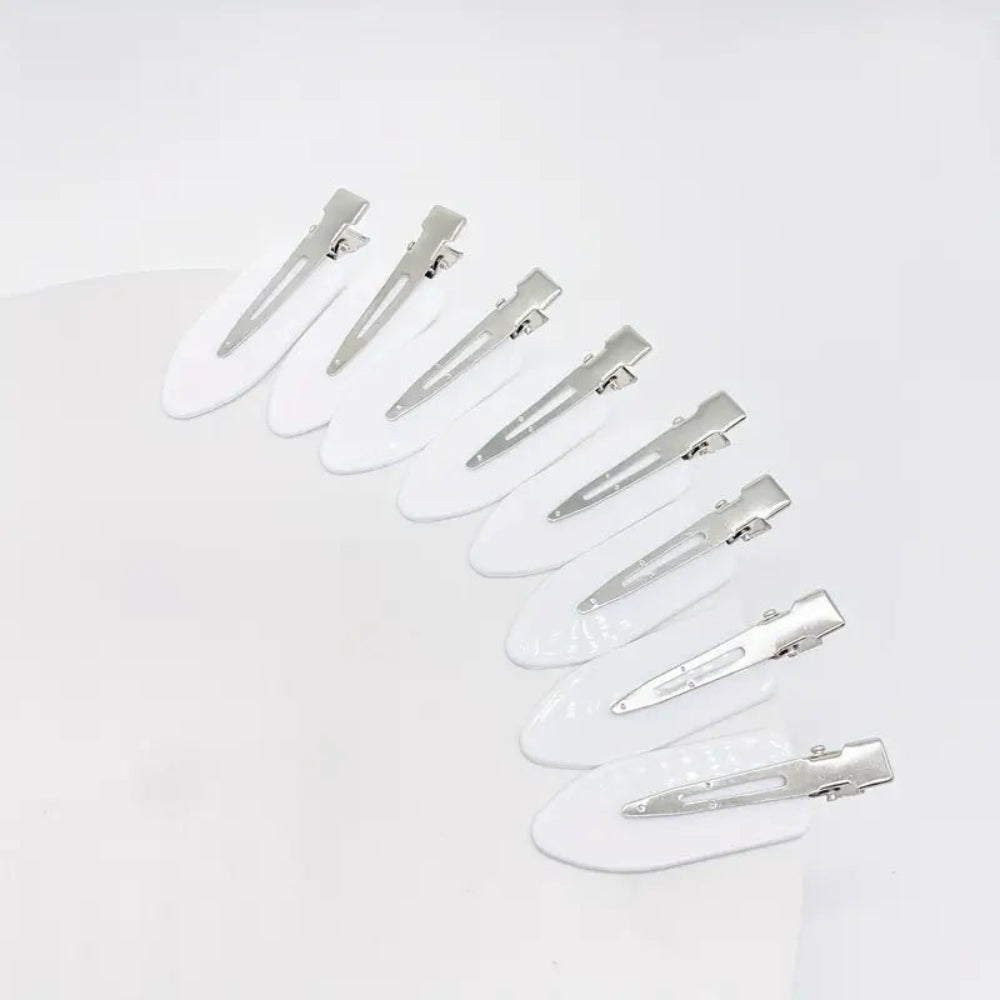 White Hair Clips (8pcs)