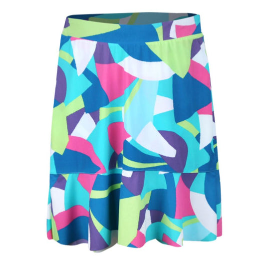 Vibrant Pattern Golf Skirt with Built-in Shorts and UV Protection