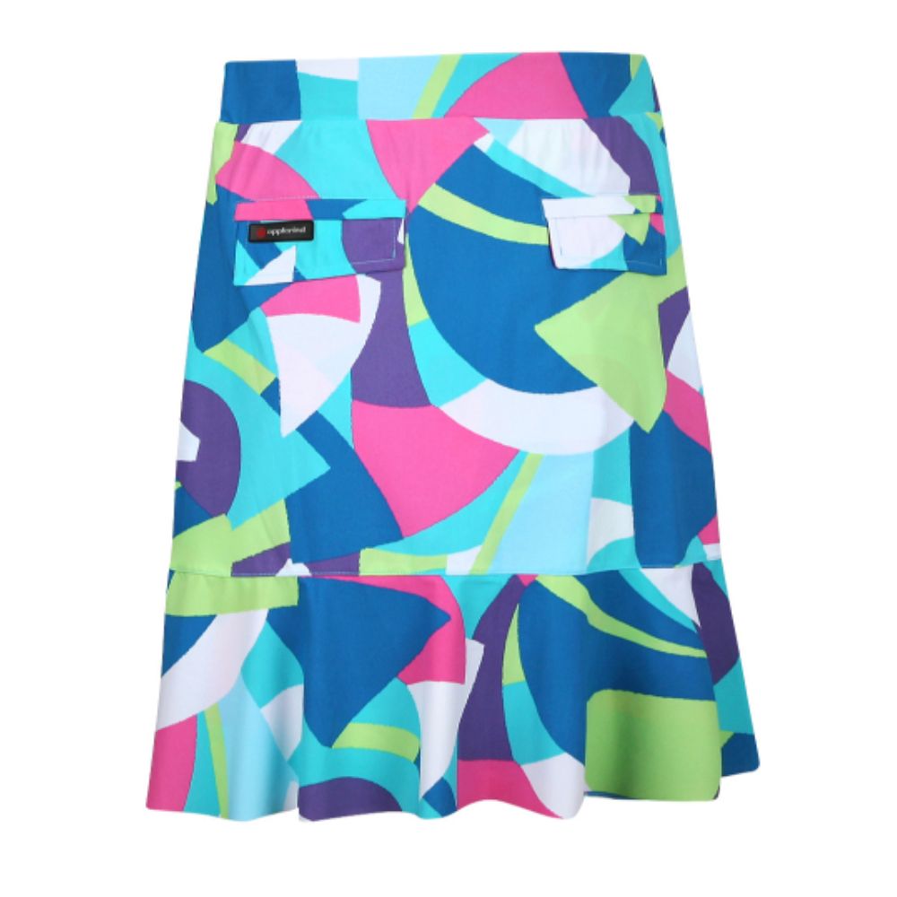 Vibrant Pattern Golf Skirt with Built-in Shorts and UV Protection